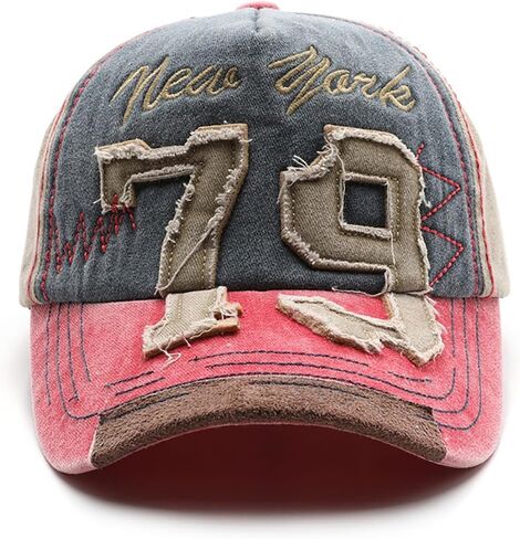 New York Hat 79 Patch Color-Block Baseball Cap Vintage Sun Hat in Kuwait