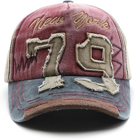 New York Hat 79 Patch Color-Block Baseball Cap Vintage Sun Hat in Kuwait