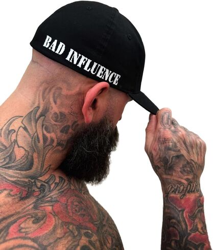 The Drive Clothing "Bad Influence Hat for Men & Women | Funny Offensive Fitted Baseball Cap | Cotton Blend Stretch Fit Cap in Saudi Arabia