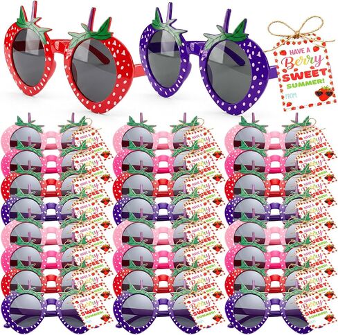 Tanlade 24 Sets Strawberry Party Favors Strawberry Sunglasses Bulk with Sweet Summer Cards Birthday Party Supplies Strawberry Theme Gifts Photo Props in Kuwait