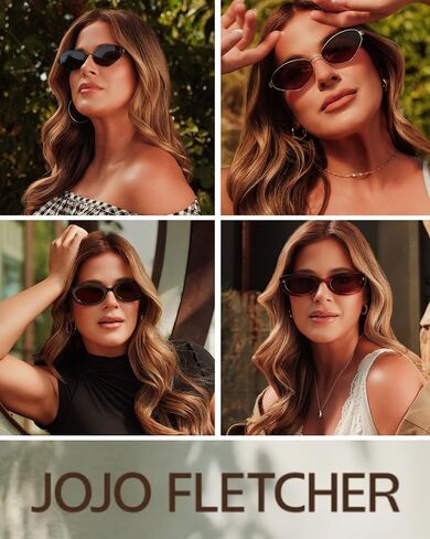 DIFF x Jojo Fletcher | Jordy Wire Oval Sunglasses for Women | UV400 Protection | Gold Horn Tortoise + Brown in Kuwait