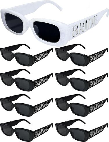 9 Pack Groomsmen Bridesmaids Glasses, Black White Marble Team Groom Bride Wedding Sunglasses Bachelor Party Gifts in Saudi Arabia