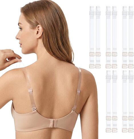 5 Pairs Clear Bra Straps Adjustable Transparent Bra Strap Non-Slip Shoulder Strap Invisible Bra Straps for Bras in Saudi Arabia