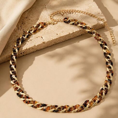 Brown Leopard Waist Chain, Bohemia Tortoiseshell Acrylic Link Chain Belts for Women Music Festival Beach Party in Saudi Arabia