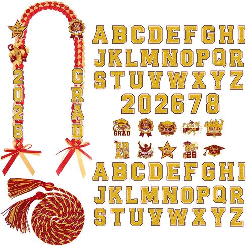 Graduation Lei Class of 2026, Double Braided Graduation Leis with Letter Paper Cards and Honor Rope Bracelet in Kuwait