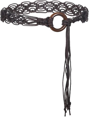 حزام بوهو المنسوج، حزام خصر نسائي من Bohe Rope جديلة، أحزمة خصر طويلة بشرابة، أحزمة حبل عصر النهضة لفستان إكسسوارات غربية هدية للسيدات لمحبي الأصدقاء in Kuwait