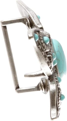 Women's Casual Jean Belt with Perforated Turquoise Stone Butterfly Belt Buckle in Kuwait