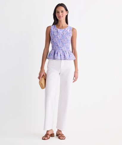 بلوزة Elsie Smocked للسيدات من Vineyard Vines in Kuwait