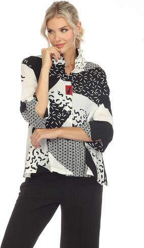 Moonlight Women's Starburst Abstract-Print Blouse- 3448-BG in Saudi Arabia