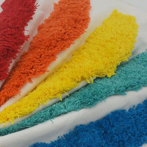 LIGICKY Rainbow Pillow Covers Cute Colorful Pillows Boho Tufted Throw Pillows Accent Rectangle Pillow Home Decorative Cushion Case for Girls Room Decor Kids Playroom Bed Sofa Couch 12x20 Inch in Kuwait