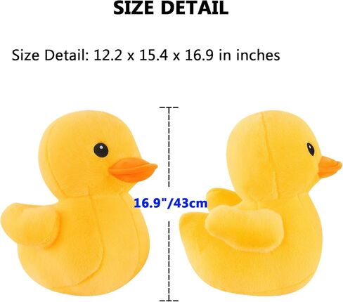 بطة محشوة الحيوان أفخم لعبة بطة عملاقة محشوة وسادة فخمة ضخمة ضخمة لطيف محشوة الحيوانات Plushies لعبة الدهون عناق وسادة Plushie هدية عيد ميلاد للأطفال الفتيات الأولاد ديكور غرفة، 16.9 بوصة in Kuwait