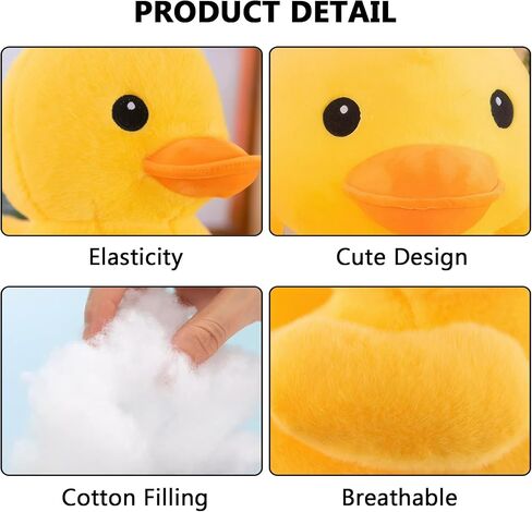 بطة محشوة الحيوان أفخم لعبة بطة عملاقة محشوة وسادة فخمة ضخمة ضخمة لطيف محشوة الحيوانات Plushies لعبة الدهون عناق وسادة Plushie هدية عيد ميلاد للأطفال الفتيات الأولاد ديكور غرفة، 16.9 بوصة in Kuwait