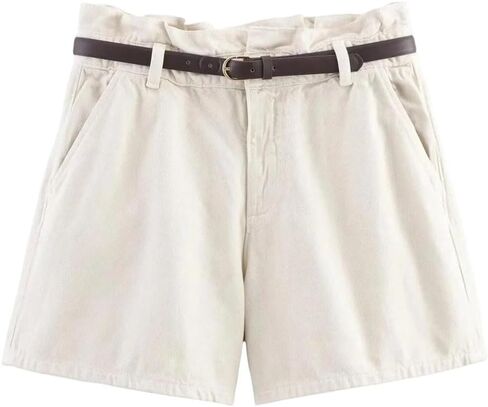 Women Denim Shorts High Waist Paper Bag Waist Commuting All-Match Casual Fashion in Saudi Arabia