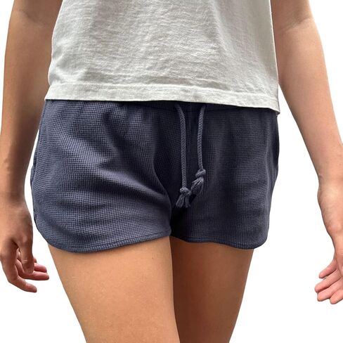 Women Summer Thermal Shorts Y2k Low Rise Drawstring Waist Shorts Wide Leg Casual Loose Lounge Shorts in Kuwait