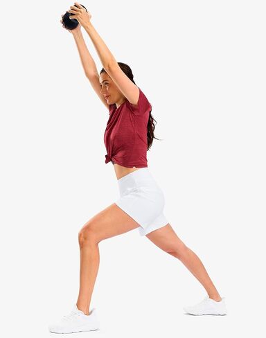 G Gradual Women's Bermuda Long Shorts with Pockets 5" High Waisted Knee Length Shorts for Women Walking Athletic Workout(White-L5,S) in Kuwait