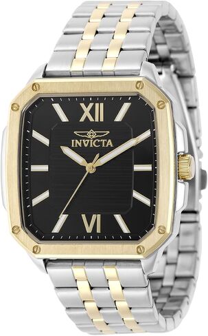 Invicta Cuadro Men 39mm Stainless Steel Gold + Steel Black dial PC21 Quartz in Kuwait