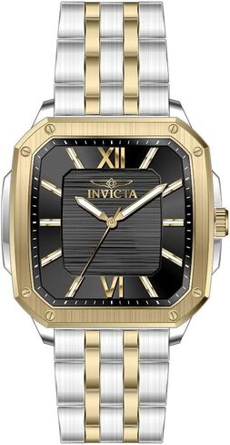 Invicta Cuadro Men 39mm Stainless Steel Gold + Steel Black dial PC21 Quartz in Kuwait