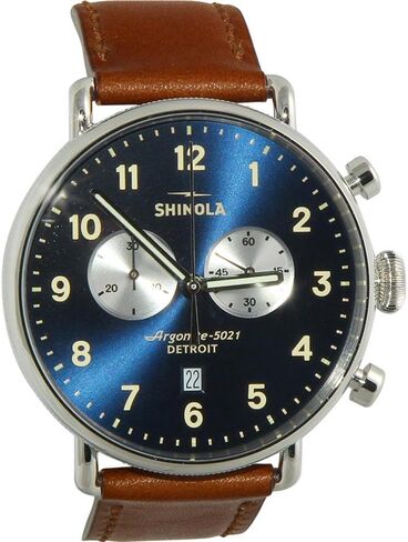 Shinola Detroit Men's The Canfield 43mm - 20001940 Midnight Blue/Dark Cognac in Saudi Arabia