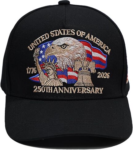 250th Anniversary USA Hat,Patriotic Baseball Caps,Embroidered Pattern, Adjustable Baseball Cap for Men Women in Saudi Arabia