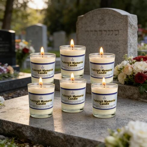 24 Hour Glass Yahrzeit Memorial Candles (6 Pack) – 1 Day Burn Time, Ner Neshama in Glass Tumbler for Yizkor & Yom Kippur Holidays in Saudi Arabia