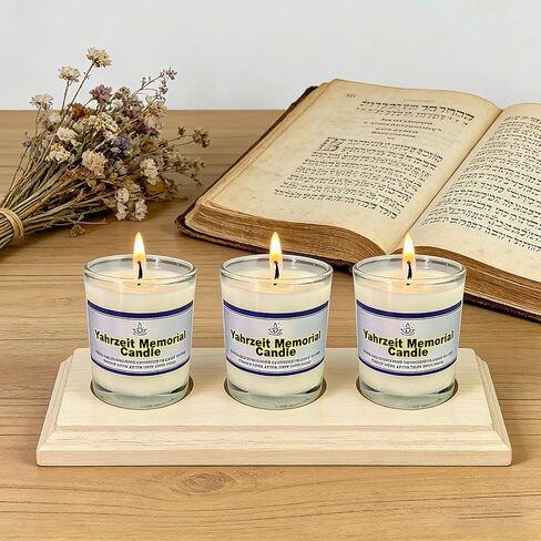 24 Hour Glass Yahrzeit Memorial Candles (6 Pack) – 1 Day Burn Time, Ner Neshama in Glass Tumbler for Yizkor & Yom Kippur Holidays in Saudi Arabia
