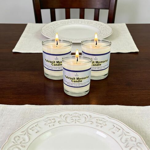 24 Hour Glass Yahrzeit Memorial Candles (6 Pack) – 1 Day Burn Time, Ner Neshama in Glass Tumbler for Yizkor & Yom Kippur Holidays in Saudi Arabia