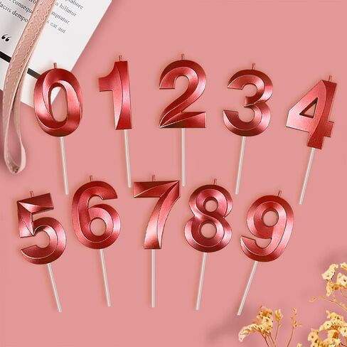 Red Birthday Candles 3D Design Number 30 Candle Cake Topper for Boy Girl Wedding Anniversary Birthday Party Cake Decorations Supplies in Saudi Arabia
