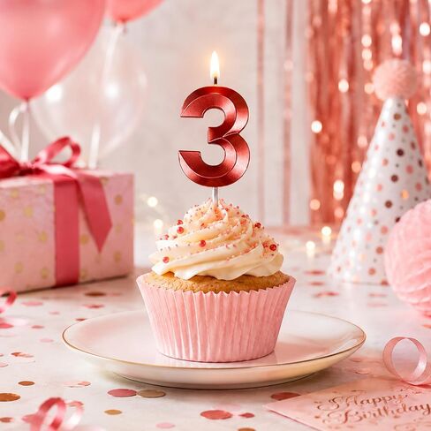 Red Birthday Candles 3D Design Number 30 Candle Cake Topper for Boy Girl Wedding Anniversary Birthday Party Cake Decorations Supplies in Saudi Arabia