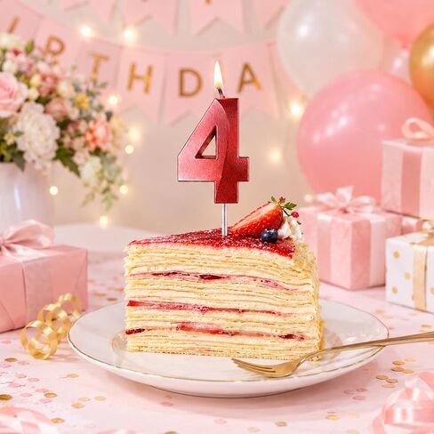 Red Birthday Candles 3D Design Number 30 Candle Cake Topper for Boy Girl Wedding Anniversary Birthday Party Cake Decorations Supplies in Saudi Arabia