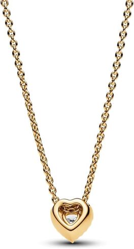قلادة PANDORA Timeless Sparkling Heart Collier - قلادة مطلية بالذهب عيار 14 قيراط مع زركونيا مكعب - مجوهرات للنساء - تتضمن صندوق هدايا - 17.7 بوصة in Kuwait