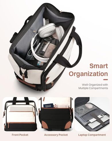 AUROTIER Rolling Puffer Backpack for Women, Travel Backpack with Wheels, 16 Inch Wheeled Laptop Backpack, Dual-Opening Design Overnight College Underseat Carry on Luggage, Roller Business Work Bag in Saudi Arabia