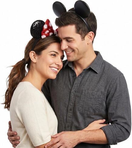 Mouse Ear and Hair Bow Headband for Couple Bride and Groom in Saudi Arabia