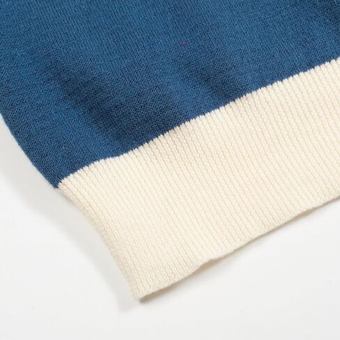 OXKNIT Men's Retro Blue Knitted T-Shirt Short Sleeve, Mod Style Cat Pattern Crewneck Cotton Tops in Saudi Arabia