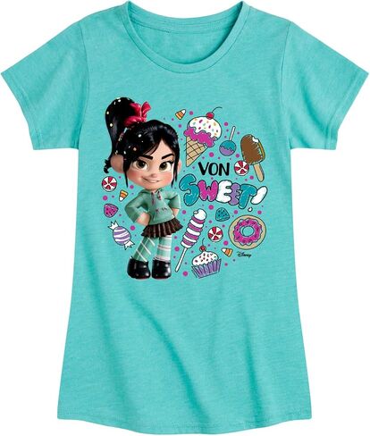 تي شيرت Disney Wreck It Ralph - مقاس الحياة Von Sweet - تي شيرت برسومات قصيرة الأكمام للفتيات الصغيرات والشباب in Kuwait