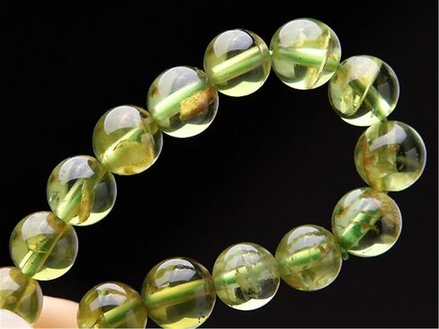 Eeghurt Genuine Natural Olivine Peridot Gemstone Stretch Round Crystal Bead Bracelet 6mm in Saudi Arabia