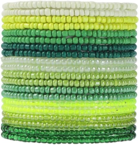 20/30Pcs Set Bohemian Elastic Seed Beaded Stackable Stretch Bracelet Multilayerd Colorful Handmade Bracelet for Women Summer Beach Holiday Boho Jewelry Rainbow in Saudi Arabia