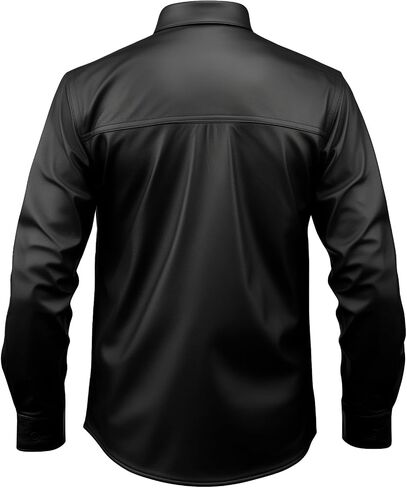 Genuine Lambskin Black Leather Shirt - Motorcycle Jacket Men - Biker Jacket Men - Mens Leather Jacket in Saudi Arabia