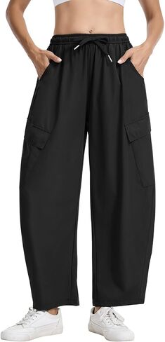 Women's Hiking Cargo Pants Barrel Leg Lightweight Quick Dry UPF 50 Water Resistant Camping Travel Pant with 6 Pockets in Saudi Arabia