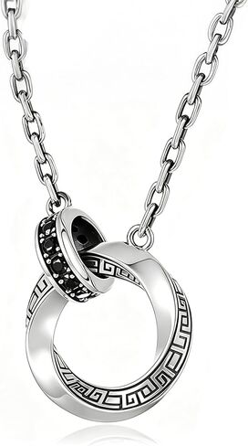 Kim Carrey Men's Necklace in Polished 316L Stainless Steel, Durable Tarnish-Resistant Chain with Pendant, Jewelry Gift for Son, Dad, Boyfriend, and Brothers in Saudi Arabia