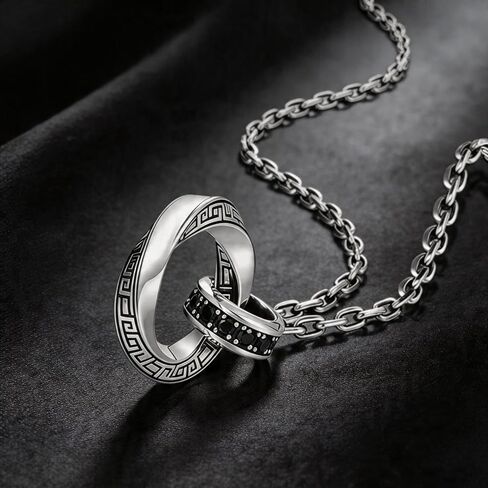Kim Carrey Men's Necklace in Polished 316L Stainless Steel, Durable Tarnish-Resistant Chain with Pendant, Jewelry Gift for Son, Dad, Boyfriend, and Brothers in Saudi Arabia