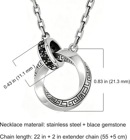 Kim Carrey Men's Necklace in Polished 316L Stainless Steel, Durable Tarnish-Resistant Chain with Pendant, Jewelry Gift for Son, Dad, Boyfriend, and Brothers in Saudi Arabia
