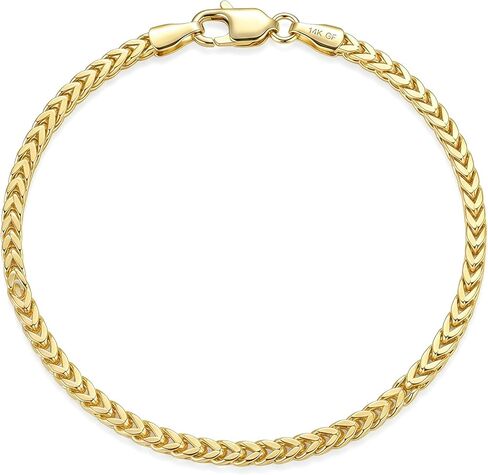 14K Gold Franco Square Box Bracelets for Men & Women 2.5mm Dainty Waterproof Men's Bracelets Non-tarnish Fashion Chain Bracelet Jewelry Stackable Unisex Hand Chain Gift in Saudi Arabia