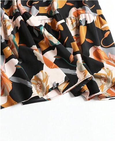 Women's Floral Print High-Waisted Tiered Maxi Skirt - Tie Waist Flowy Casual Daily Summer Long Skirt in Kuwait