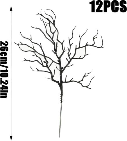 12PCS Black Manzanita Branches Halloween Artificial Antler Decorative Twigs Halloween Floral Picks Stems Faux Black Dried Tree for Vase Filler Wedding Table Centerpieces Home Party Supplies in Saudi Arabia