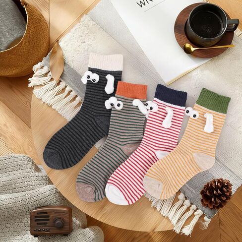 4 Pairs Holding Hands Socks - Funny Socks with Personality, Cute and Colorful Animated Socks for Women Men, Gifts for Friends and Family in Saudi Arabia