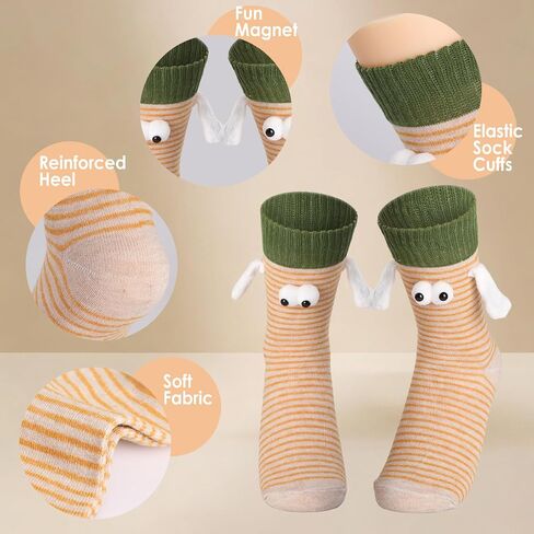 4 Pairs Holding Hands Socks - Funny Socks with Personality, Cute and Colorful Animated Socks for Women Men, Gifts for Friends and Family in Saudi Arabia