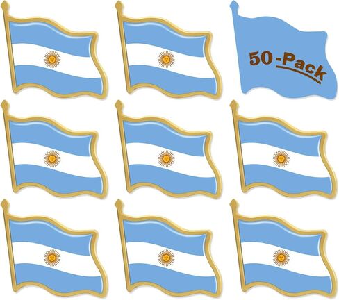 6/20/50/100 Pack Metal Argentina Flag Lapel Pin Waving Argentinian Pins Bulk Patriotic Badge Gifts التذكارية in Kuwait