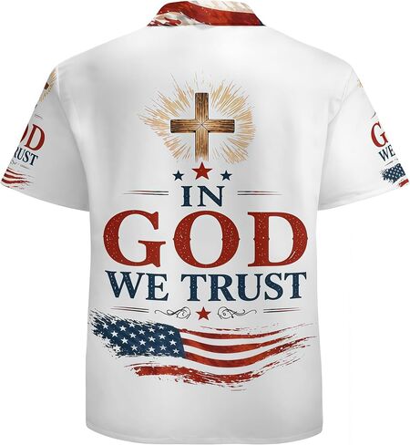 in God We Trust Shirt Patriotic Eagle Flag Hawaiian Shirt 1776-2026 USA Christian Independence Day Shirt in Saudi Arabia