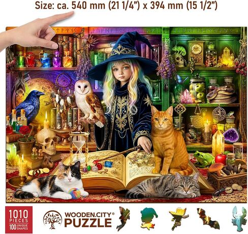 WOODEN.CITY Wooden Halloween Puzzle 1000 Pieces | 21,25 in x 15,5 in | Made in EU in Kuwait