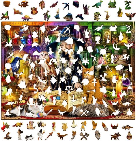 WOODEN.CITY Wooden Halloween Puzzle 1000 Pieces | 21,25 in x 15,5 in | Made in EU in Kuwait